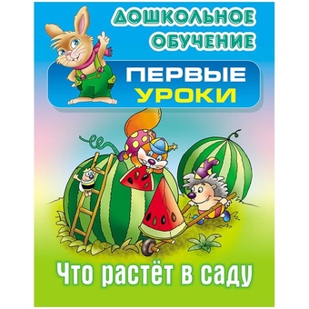 Книга "Первые уроки. Что растет в саду" А5 10стр. (Книжный Дом) 